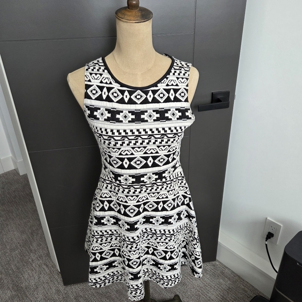Summer Dress , Ginger G Black and White Patterned Women's Dress